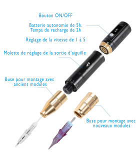 Batterie de rechnage pou rdermographe EMI2 machine à maquillage permanent Cils Expert