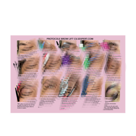 COmment faire un brow lift: déroulé du soin brow lift avec les lotion Curl de Cils Expert en image